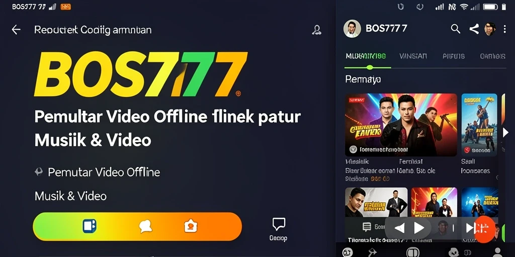 Antarmuka penggunaan BOS777 dengan fitur Pemutar Video Offline.