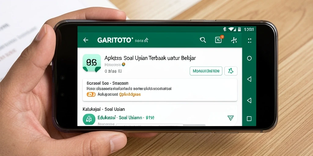 Antarmuka aplikasi GARITOTO untuk soal ujian yang interaktif.