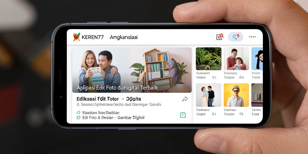 Tampilan antarmuka aplikasi KEREN77 yang modern dan intuitif.
