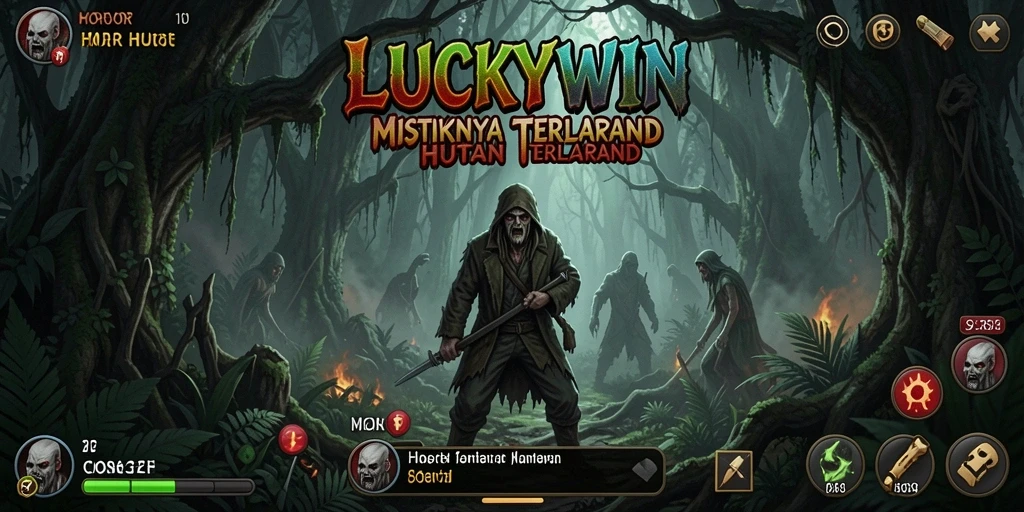 Tampilan antarmuka menakutkan di dalam Hutan LUCKYWIN.