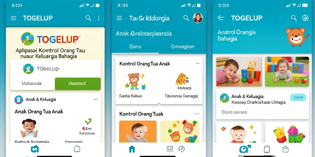 Antarmuka TOGELUP yang intuitif dan fungsional untuk kontrol orang tua.