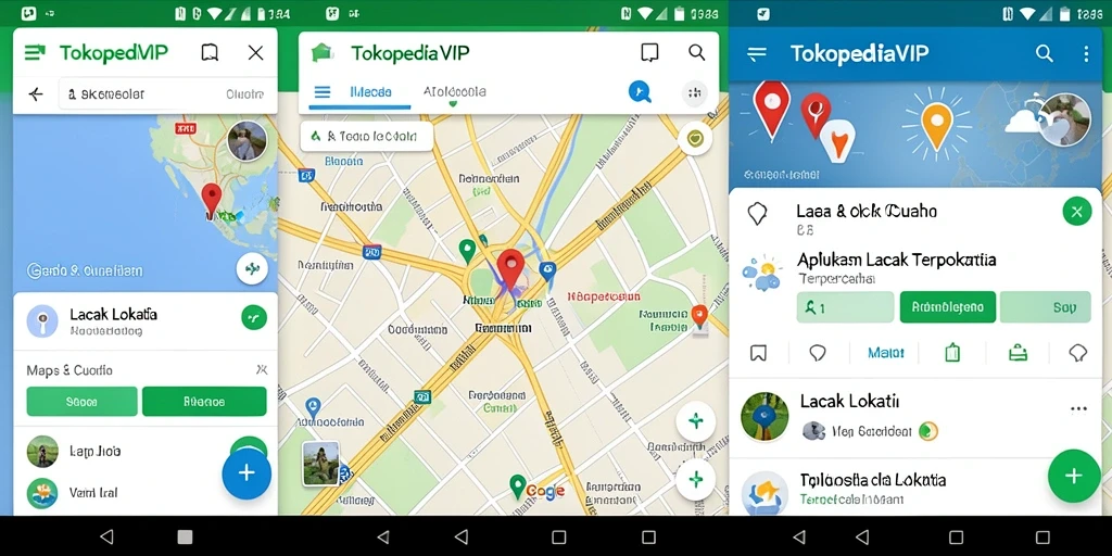 Antarmuka aplikasi TOKOPEDIAVIP menampilkan peta lokasi yang jelas dan informatif.