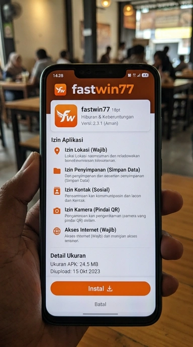 Tampilan halaman APK fastwin77